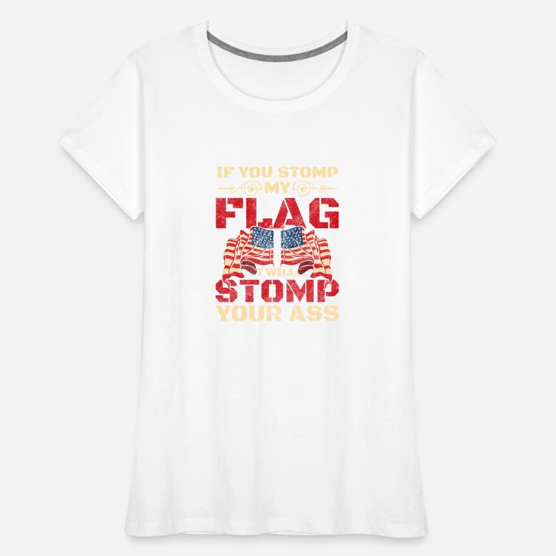 Drapeau des États-Unis Eagle T-shirt bio Premium Femme