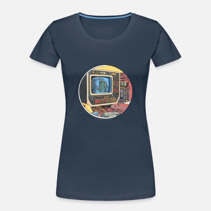 Rétro-tech : les débuts du monde de l’informatique ! T-shirt bio Premium Femme