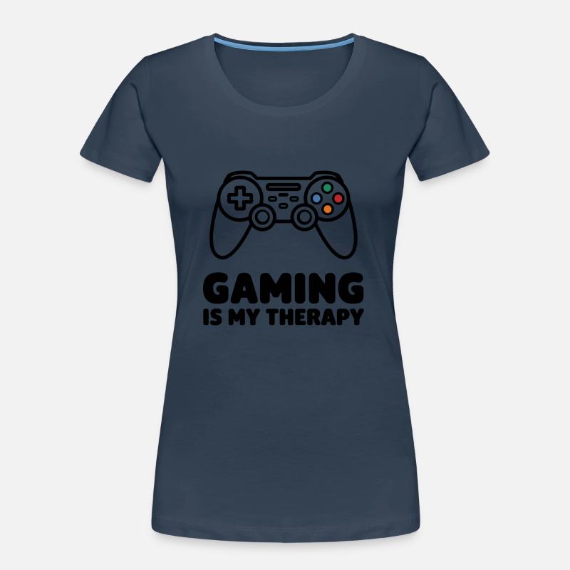 Gaming is my Therapy – Minimalistischer Controller Frauen Premium Bio T-Shirt