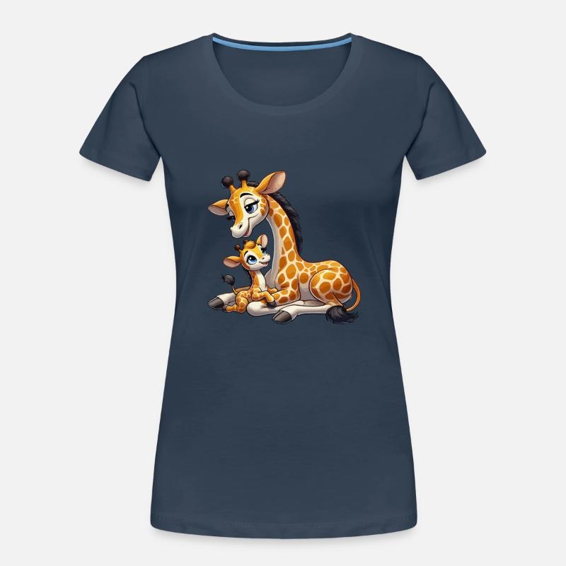 Giraffenmutter mit Kind Frauen Premium Bio T-Shirt