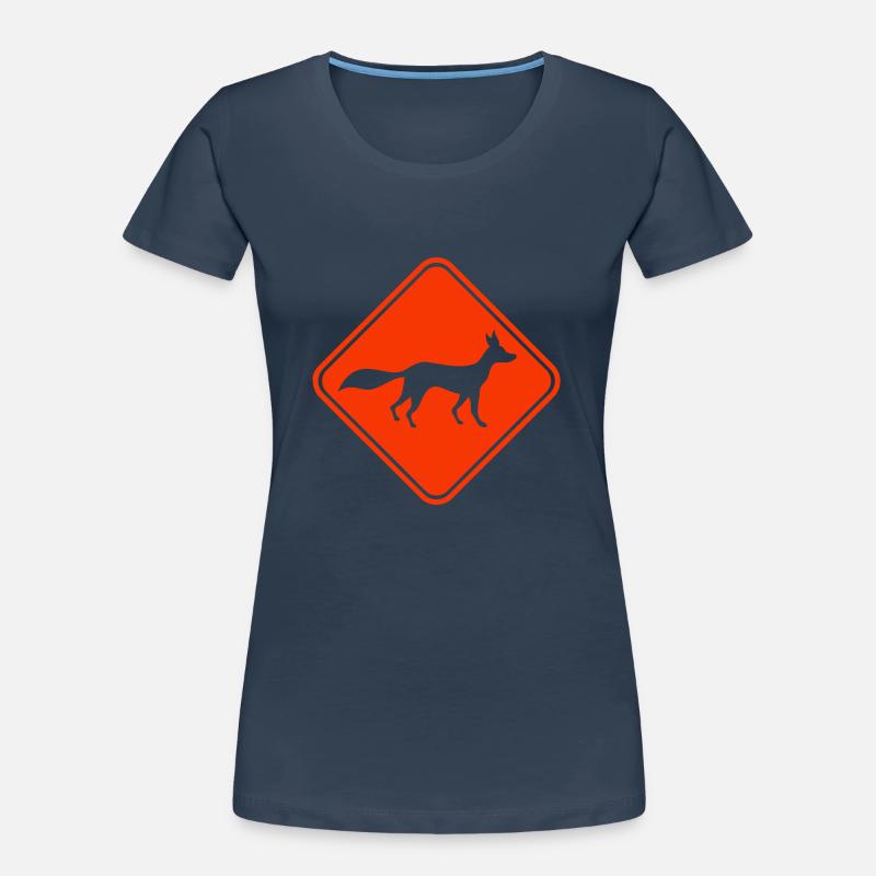 Red Fox Shield Caution Danger Warning Women's Premium Organic T-Shirt