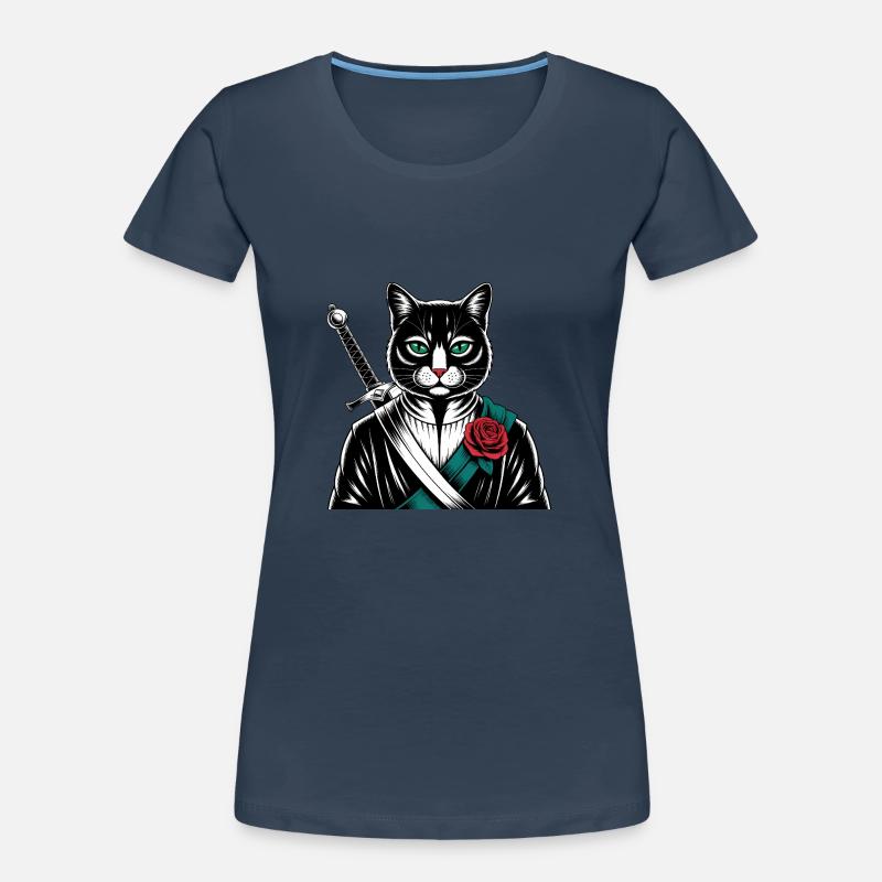 Die Samurai-Katze, die Bushido-Katze Frauen Premium Bio T-Shirt