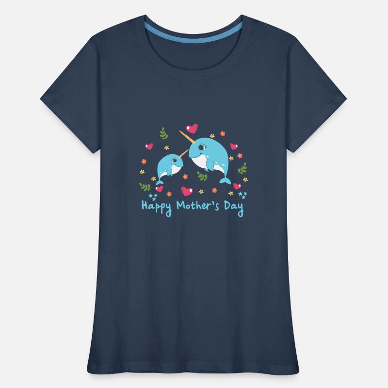 Tiermutter Narwal zum Muttertag Frauen Premium Bio T-Shirt