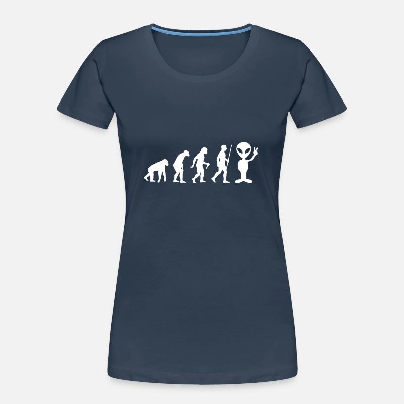 Alien Peace UFO Evolution Geschenkidee 005-076 Frauen Premium Bio T-Shirt