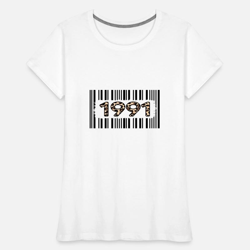 1991 anniversaire 31 ans anniversaire code-barres léopard T-shirt bio Premium Femme