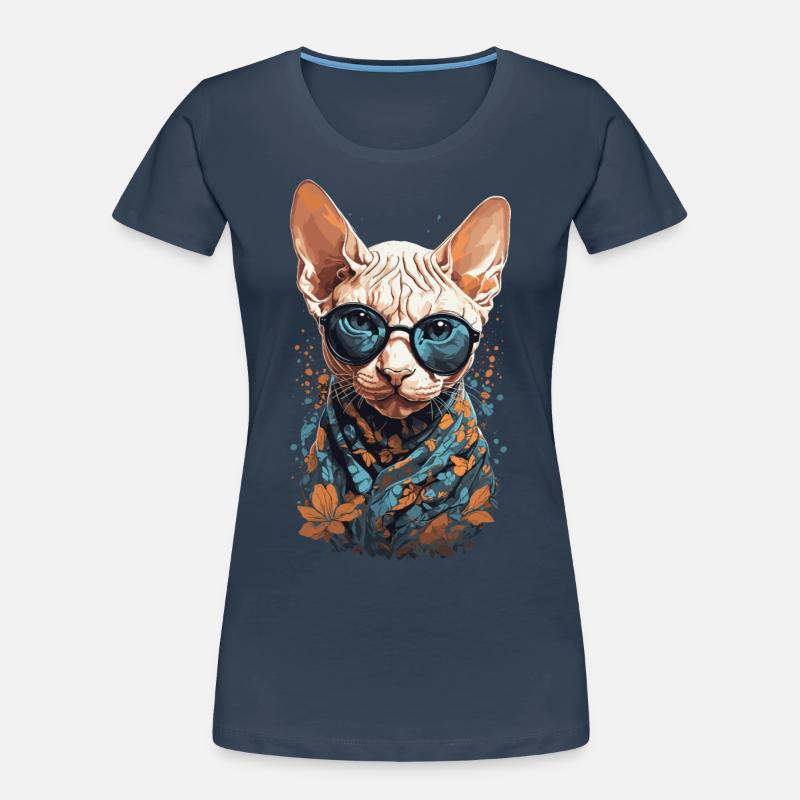 Cool Sphinx Cat Cat Maman Cat Design T-shirt bio Premium Femme