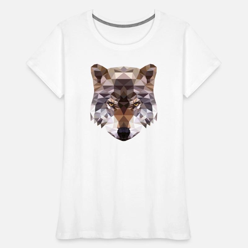 Polygon Wolf - Wolfkopf Geometry Women's Premium Organic T-Shirt