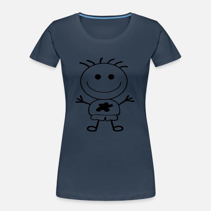 Strichmännchen-Junge Frauen Premium Bio T-Shirt