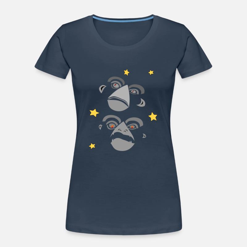 Two monkey faces screaming Women's Premium Organic T-Shirt