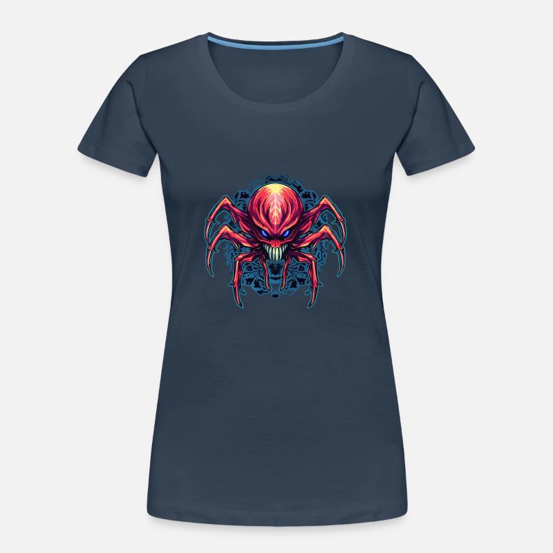 Arachnides de conception d’araignée abstraite colorée T-shirt bio Premium Femme