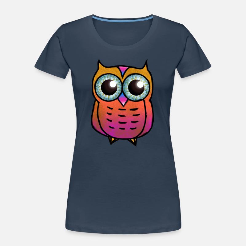 Orange und rosa Eule strukturierte haarige Eule / Süße Eule Frauen Premium Bio T-Shirt
