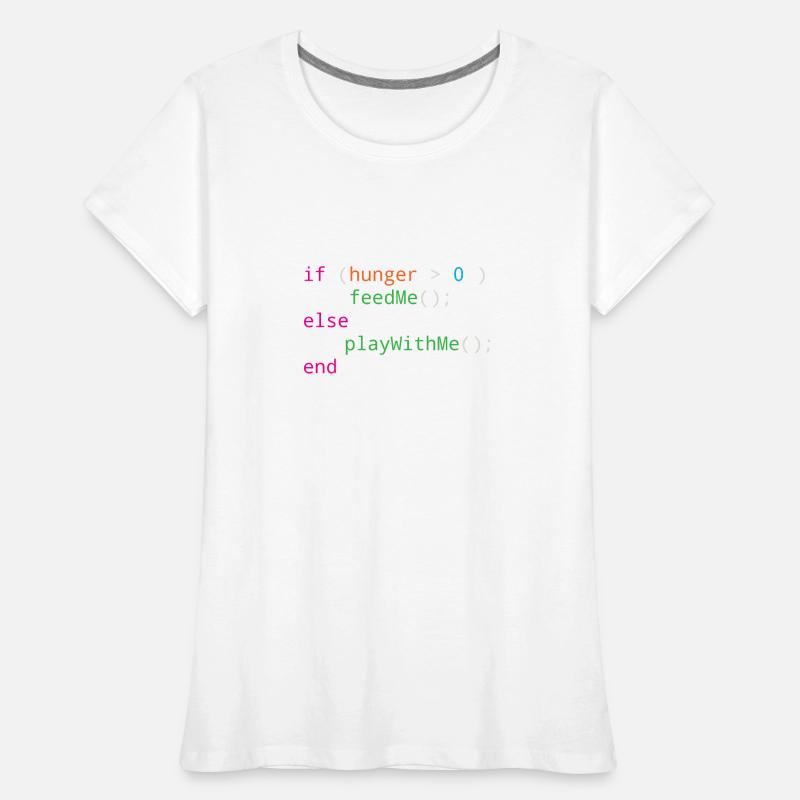 Programmierer Quellcode Hunger oder Spielen Frauen Premium Bio T-Shirt