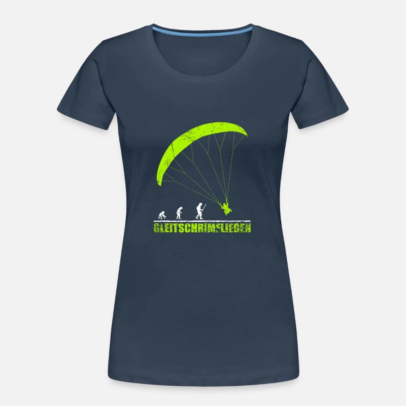 Gleitschirmfliegen Evolution Geschenk Frauen Premium Bio T-Shirt
