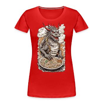 Ramen Drachen Anime & Suppen Design - Frauen Premium Bio T-Shirt -  - Vorne - Mia (176cm)