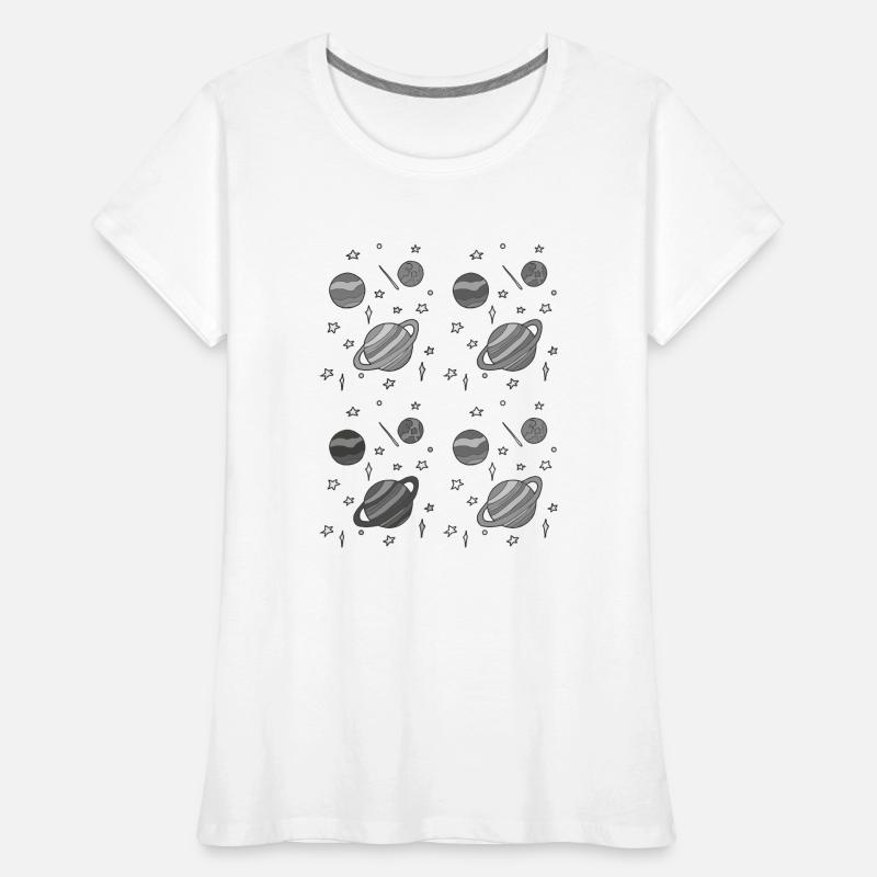 Planet pattern grayscale Women's Premium Organic T-Shirt