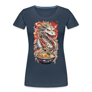 Anime Drache & Ramen Nudel Suppen Magie - Frauen Premium Bio T-Shirt -  - Vorne - Mia (176cm)