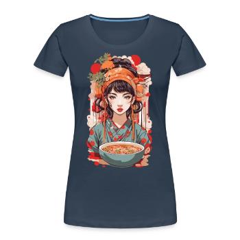 Ramen Retro Popart Japon Design Esthétique - T-shirt bio Premium Femme -  - Devant - Mia (176cm)