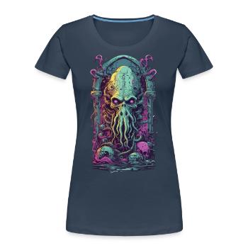 Monstre occulte démone tentacules design gothique - T-shirt bio Premium Femme -  - Devant - Mia (176cm)