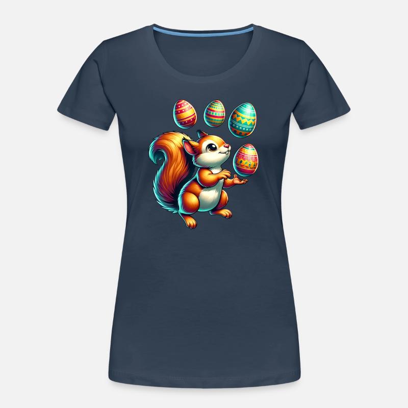 Süßes Eichhörnchen Jongliert Ostereier Comic Frauen Premium Bio T-Shirt