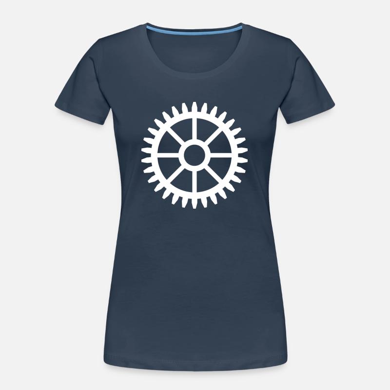 Conception de modèle d'engrenage T-shirt bio Premium Femme