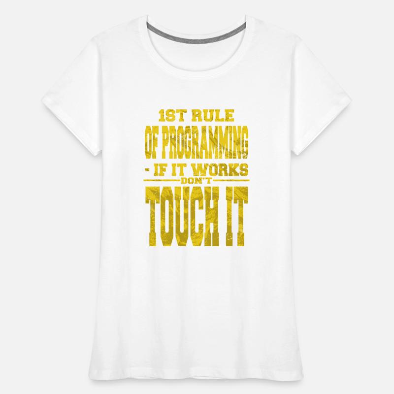 computer programming humor backend developer Frauen Premium Bio T-Shirt