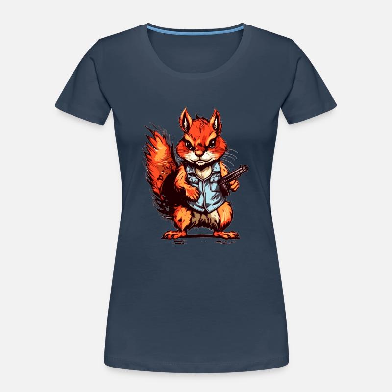 Eichhörnchen als bewaffneter Söldner Frauen Premium Bio T-Shirt