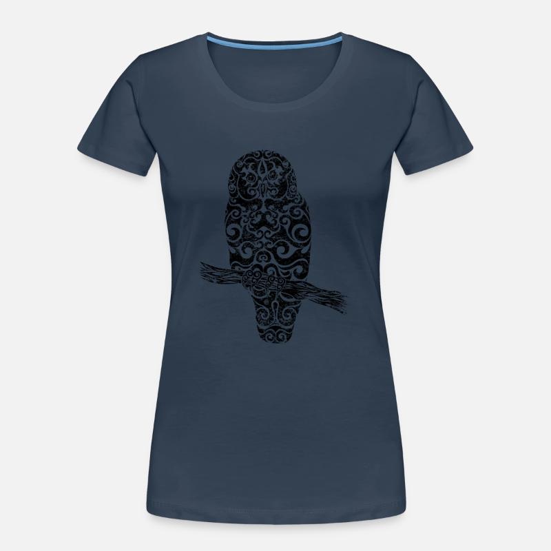 Swirly Eule (s/w) Frauen Premium Bio T-Shirt