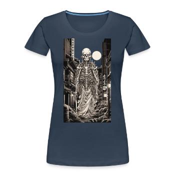 Yokai Skeleton Night Japan Anime Streetwear - Women's Premium Organic T-Shirt -  - Front - Mia (176cm)