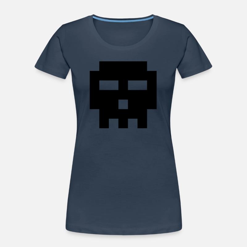 Pixel-Schädel. Frauen Premium Bio T-Shirt