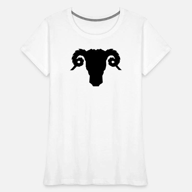 Bock- oder Rammkopfschattenbild Frauen Premium Bio T-Shirt