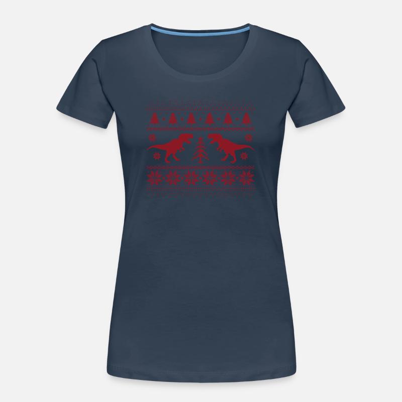 Pull de Noël en forme de dinosaure T-shirt bio Premium Femme
