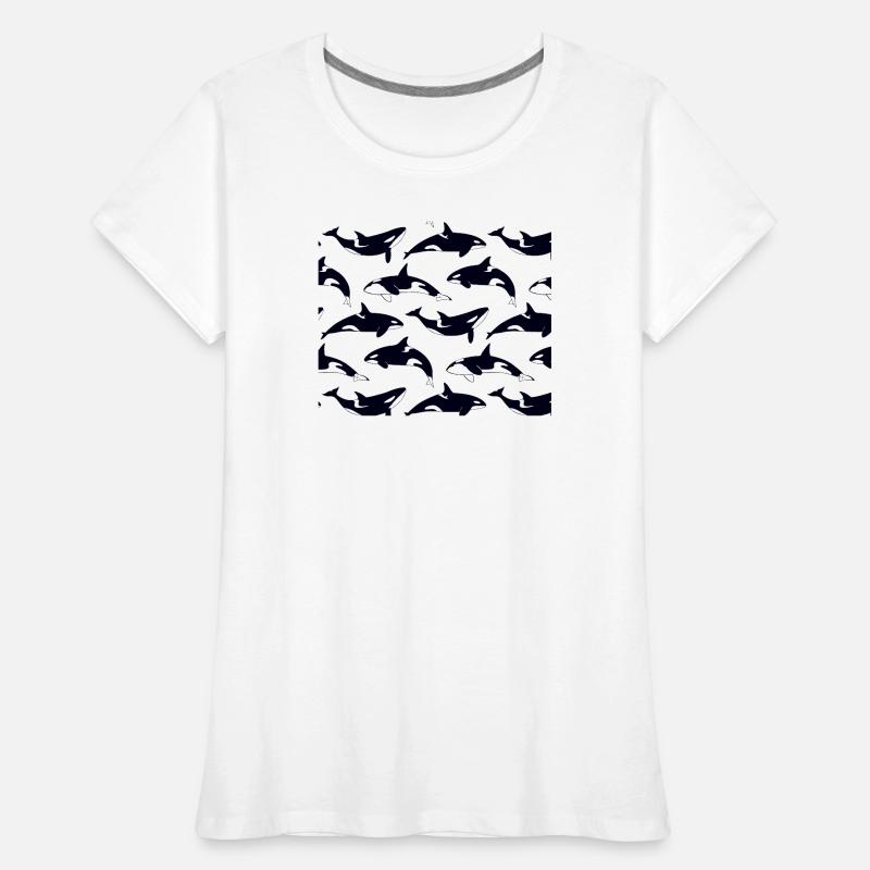 Black and white orca pattern pattern Women's Premium Organic T-Shirt