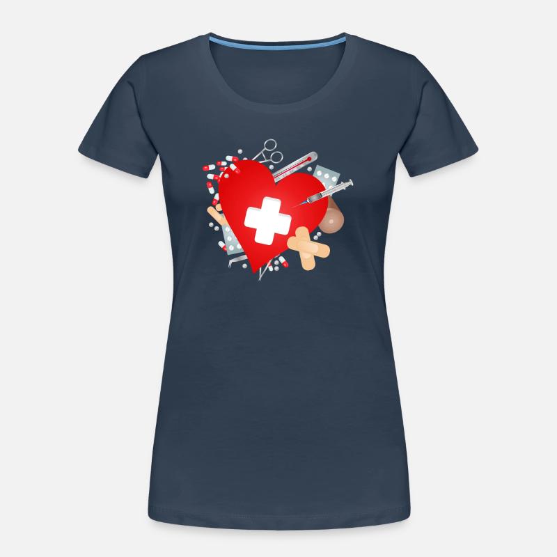 Erste Hilfe Set oder Reiseapotheke mit Herz Frauen Premium Bio T-Shirt