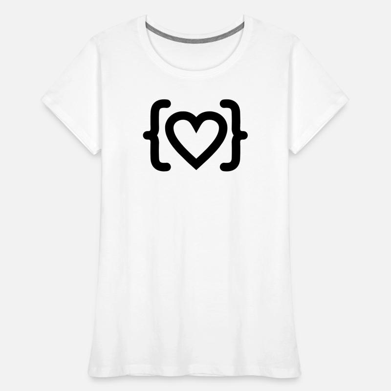 Herz des Programmierer-Code-Logos Frauen Premium Bio T-Shirt
