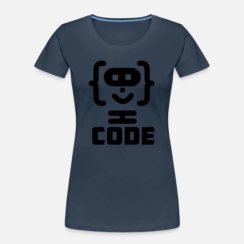 Hacker programmer code logo with text CODE Women's Premium Organic T-Shirt