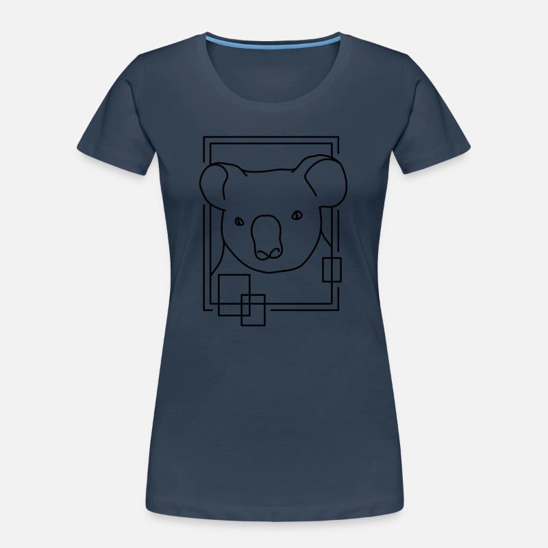 Koala in Geometric Shape - Line Art Design Women's Premium Organic T-Shirt