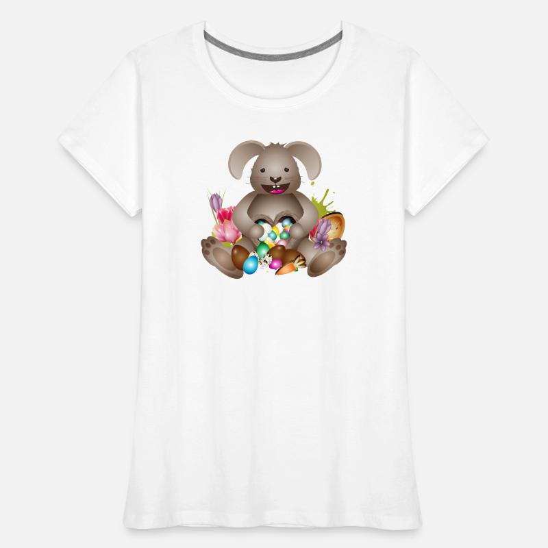 laughing Easter with Easter nest full of Easter eggs Women's Premium Organic T-Shirt