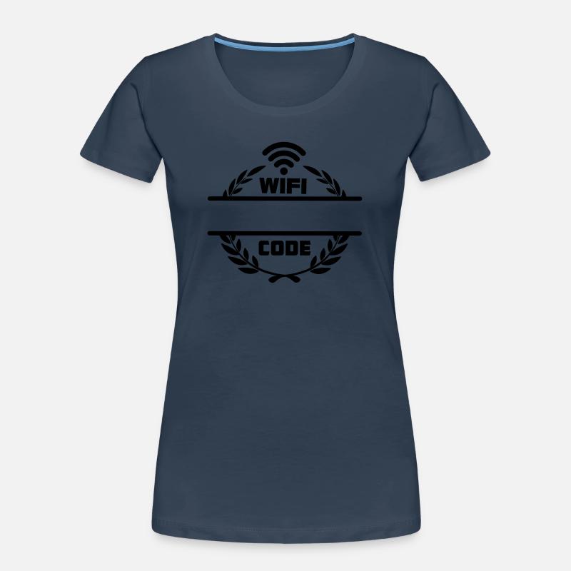 WLAN-Code im Lorbeerkranz mit leerer Textleiste Frauen Premium Bio T-Shirt