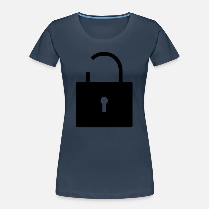 Pas de sécurité pas de sécurité verrou ouvert verrou T-shirt bio Premium Femme