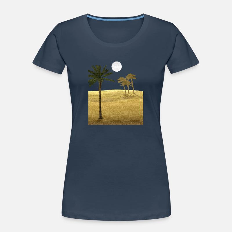 Palm tree in desert | Canvas Structure Women's Premium Organic T-Shirt