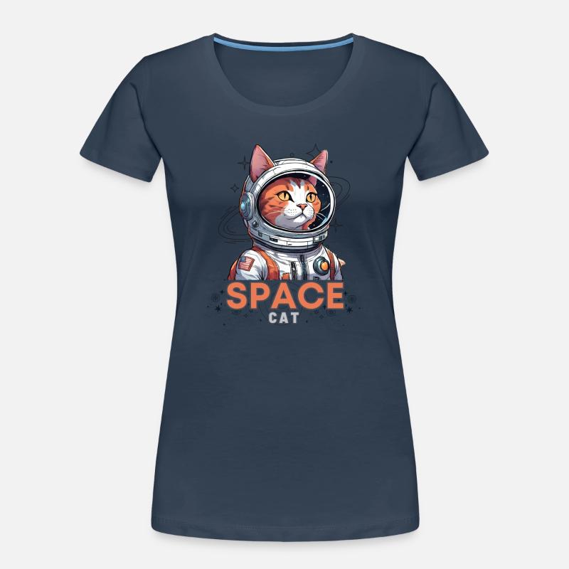 Astronaute Chat de l’Espace T-shirt bio Premium Femme