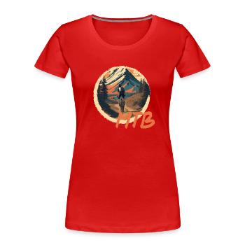 Mountainbike - Frauen Premium Bio T-Shirt - Navy - Vorne - Mia (176cm)