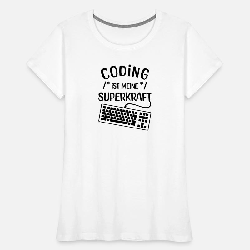 Computer Code Statement Developer Computerfreak Frauen Premium Bio T-Shirt
