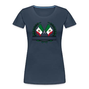 Drapeaux Mexique couronne de laurier bannière - T-shirt bio Premium Femme -  - Devant - Mia (176cm)