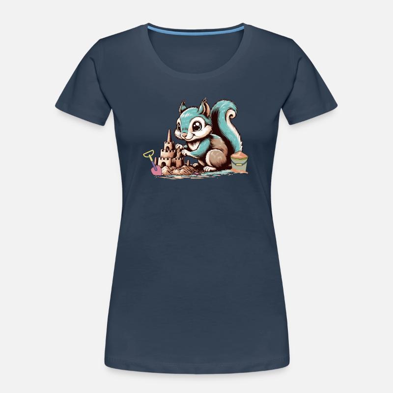Écureuil de dessin animé mignon dans le bac à sable T-shirt bio Premium Femme