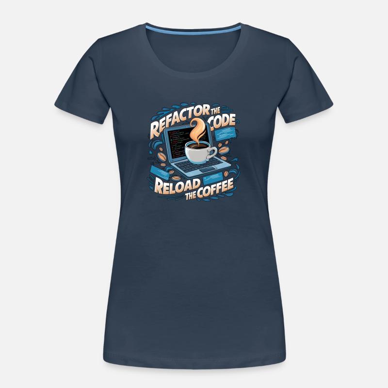Aus Kaffee Code generieren Programmierer Frauen Premium Bio T-Shirt