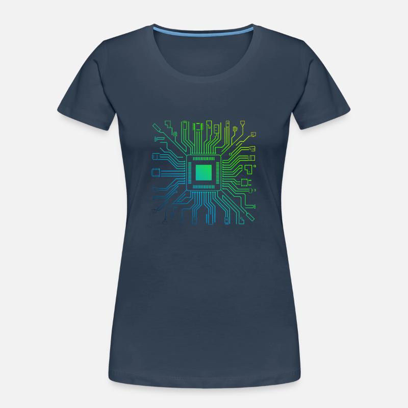 Bunte Computerplatine Tech Electronic Frauen Premium Bio T-Shirt