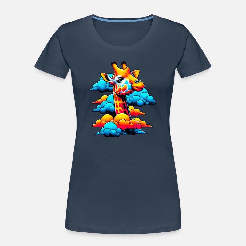 Giraffe with head in cloud clouds Women's Premium Organic T-Shirt