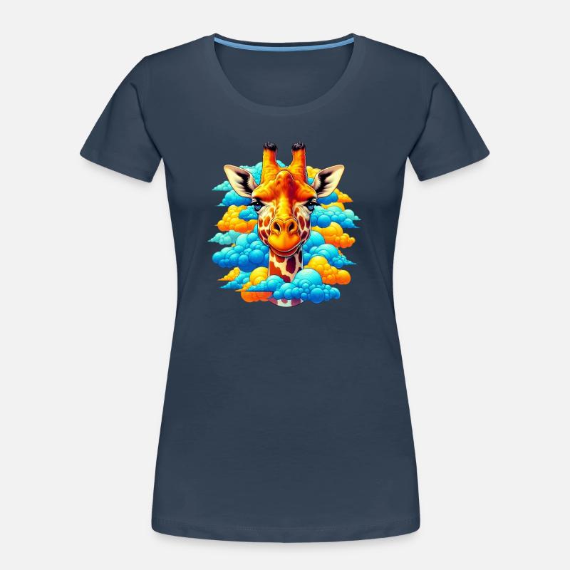 Giraffe with head in cloud clouds Women's Premium Organic T-Shirt
