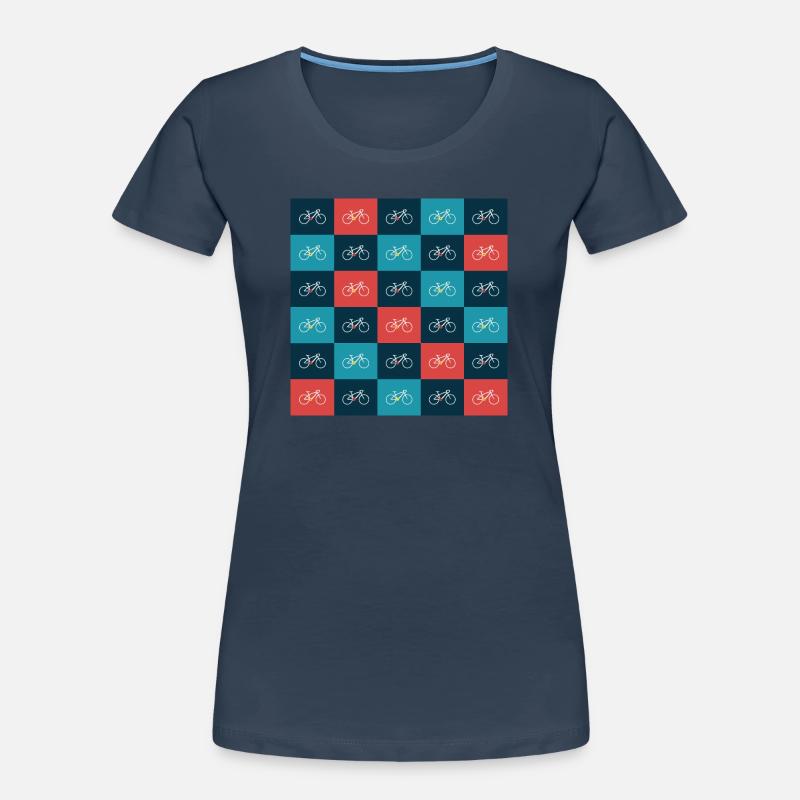 Vibrant Bicycle Pattern Artwork Women's Premium Organic T-Shirt